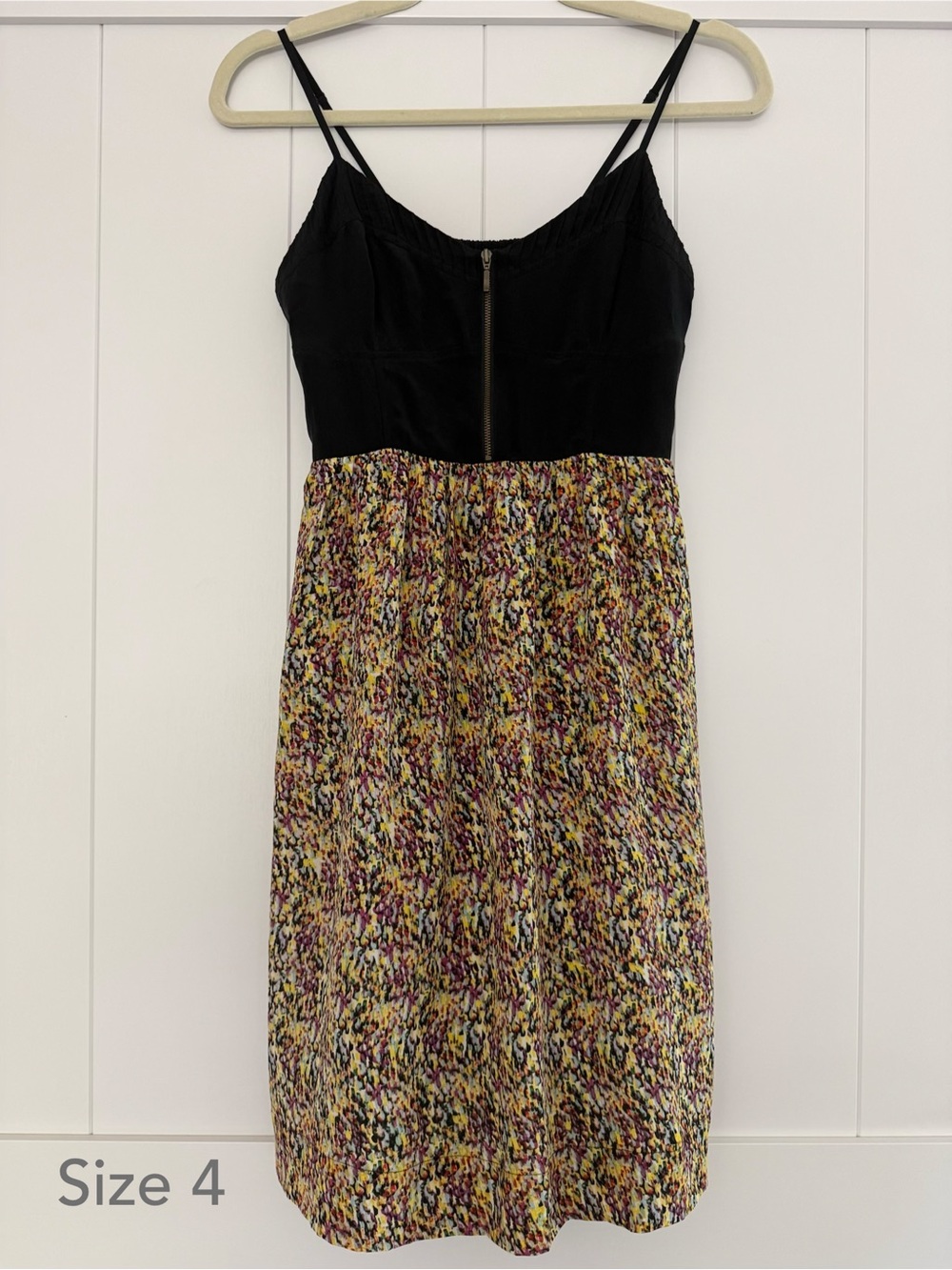 ✨ Anthropologie Moulinette Soeurs Black Silk Abstract Print Dress Y2K Size 4 ✨